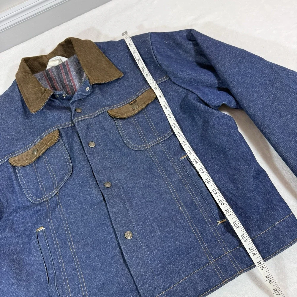 Vtg Key Imperial Blanket Lined Denim Snap Jacket Sz‎ 48R Made In USA Workwear